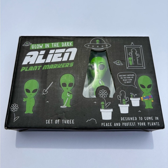 NWT Urban Outfitters Glow In The Dark Alien Plant Markers - Picture 4 of 9